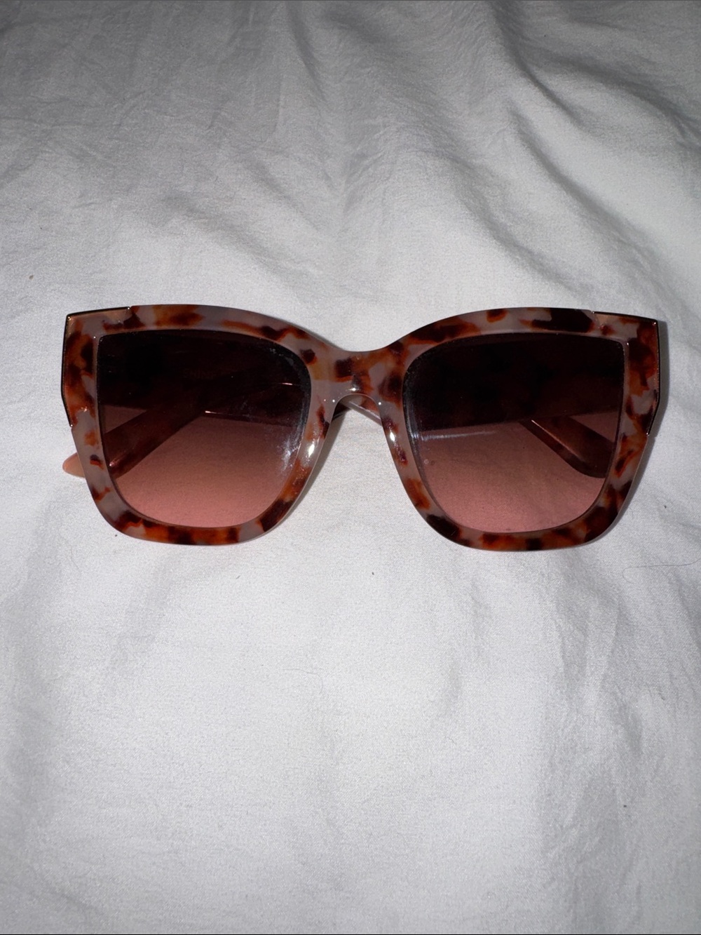 Tortoiseshell Square Frame Sunglasses - Brown Lenses